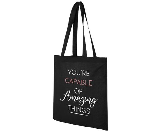 Madras 140 g/m² cotton tote bag 7L Black - Unbranded 12018101