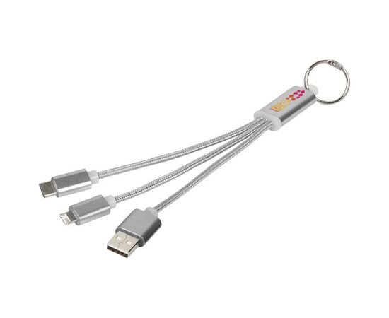 Câble de chargement 3-en-1 avec porte-clés Metal Argent - Unbranded 13496101