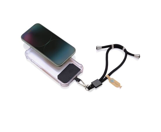 CarryLoop RCS recycled PET adjustable phone holder wristlet Black - XD Collection P302.8401