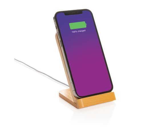 Bamboo 5W wireless charging stand Brown - XD Collection P308.359