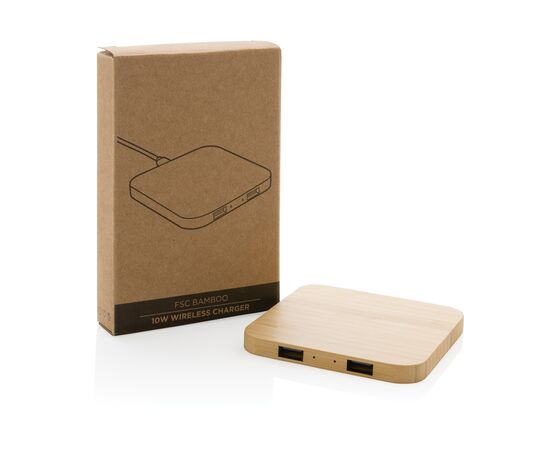 Chargeur sans fil 10W et avec ports USB en bambou Brun - XD Collection P308.379