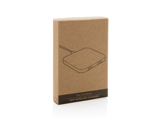 Chargeur sans fil 10W et avec ports USB en bambou Brun - XD Collection P308.379