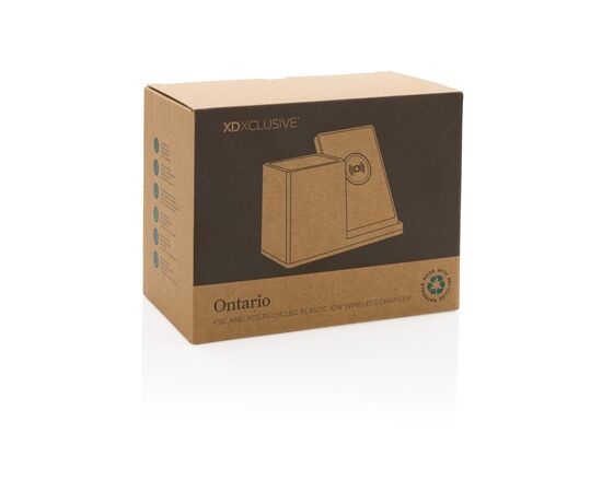Ontario RCS recycled plastic 10W wireless charger Black - XD Xclusive P308.401