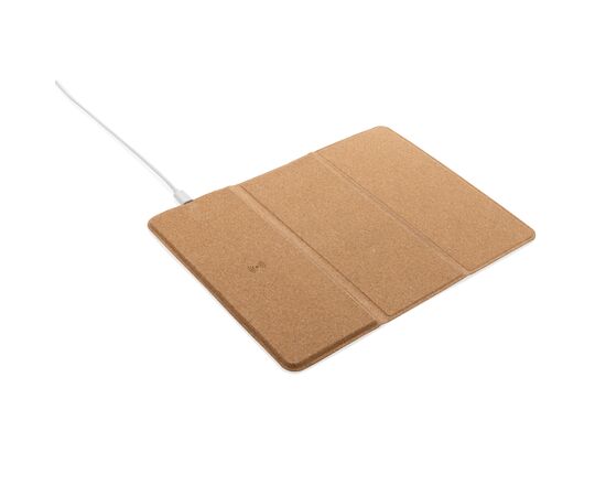 Tapis de souris avec chargeur sans fil 10W en liège Brun - XD Collection P308.519