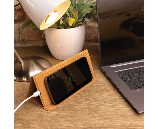 Tapis de souris avec chargeur sans fil 10W en liège Brun - XD Collection P308.519