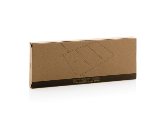 Tapis de souris avec chargeur sans fil 10W en liège Brun - XD Collection P308.519