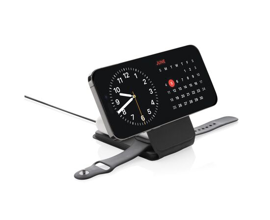 Swiss Peak 15W 3-in-1 magnetischer Wireles Charger aus rPU Schwarz - Swiss Peak P308.541