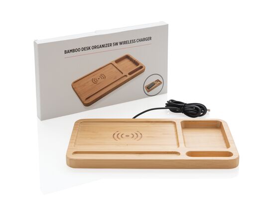 Organiseur de bureau avec induction 5W Brun - XD Collection P308.629