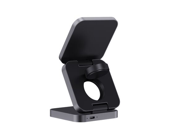 Chargeur 15W pliable 3 en 1 en aluminium recyclé RCS  Terra Gris - XD Xclusive P308.6402