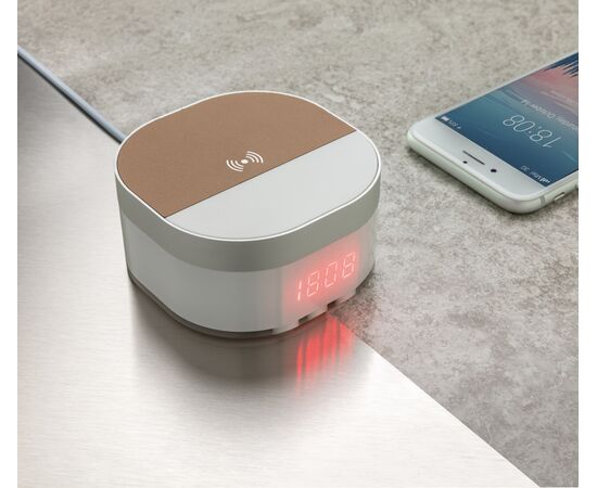 Aria 5W Wireless Charging Digital Clock White - XD Xclusive P308.693
