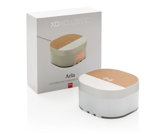 Aria 5W Wireless Charging Digital Clock White - XD Xclusive P308.693