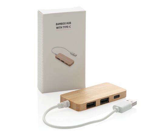 Hub en bambou avec Type C Brun - XD Collection P308.739
