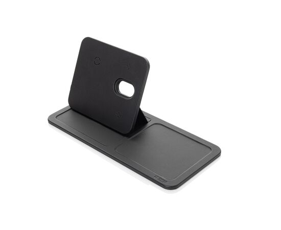 Swiss Peak 3-in-1 RCS gerecycled PU draadloze oplader Zwart - Swiss Peak P309.0401