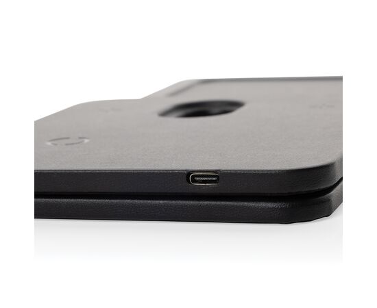 Swiss Peak 3-in-1 RCS gerecycled PU draadloze oplader Zwart - Swiss Peak P309.0401