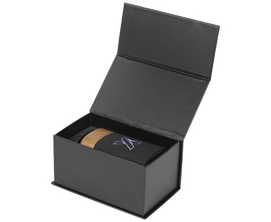 SCX.design S31 speaker 5W voorzien van hout met oplichtend logo Zwart, Naturel - SCX.design 1PX02600