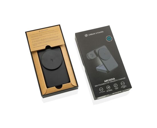 Urban Vitamin Arcadia RCS rplastic 15W 3-in-1 magn. oplader Zwart - Urban Vitamin P309.5101