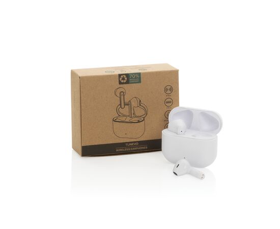 Tunevo kabellose Ohrhörer aus RCS recyceltem Kunststoff Weiß - XD Collection P311.0403
