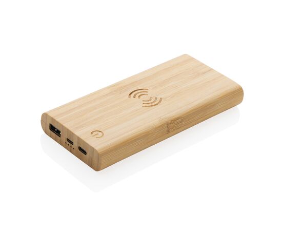 Bamboo 8.000 mAh 5W wireless powerbank Brown - XD Collection P322.359