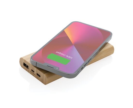 Bamboo 8.000 mAh 5W wireless powerbank Brown - XD Collection P322.359
