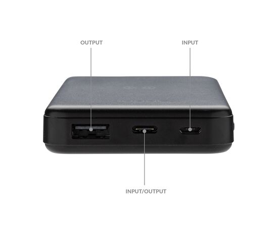 Powerbank 5000mAh avec induction 5W en plastique recyclé RCS Noir - XD Collection P322.621