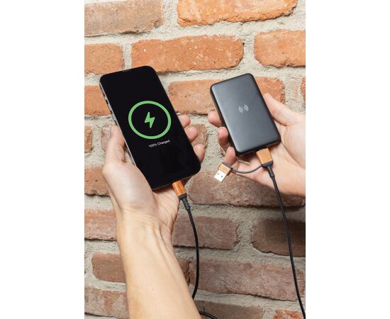 Powerbank 5000mAh avec induction 5W en plastique recyclé RCS Noir - XD Collection P322.621