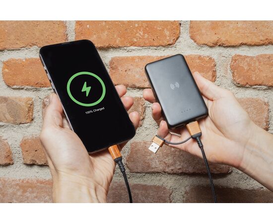Powerbank 5000mAh avec induction 5W en plastique recyclé RCS Noir - XD Collection P322.621