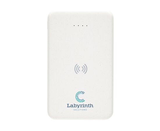 RCS gerecycled plastic 5.000 mAh 5W draadloze powerbank Wit - XD Collection P322.623
