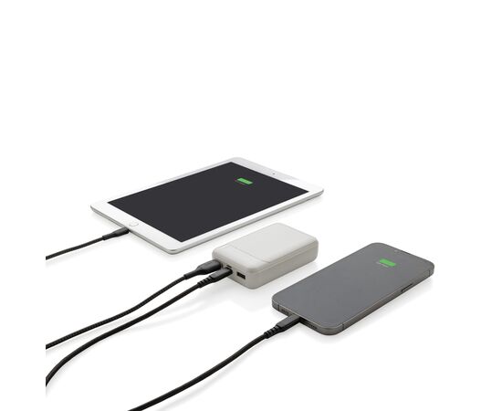 RCS standard recycled plastic 10.000 mAh powerbank White - XD Collection P322.663