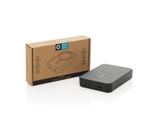 Amporia RCS recycled plastic 10.000mAh magnetic powerbank Black - XD Collection P322.8901