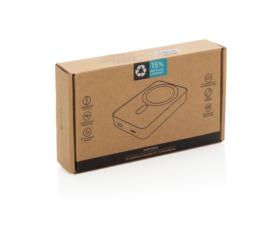Amporia RCS recycled plastic 10.000mAh magnetic powerbank Black - XD Collection P322.8901