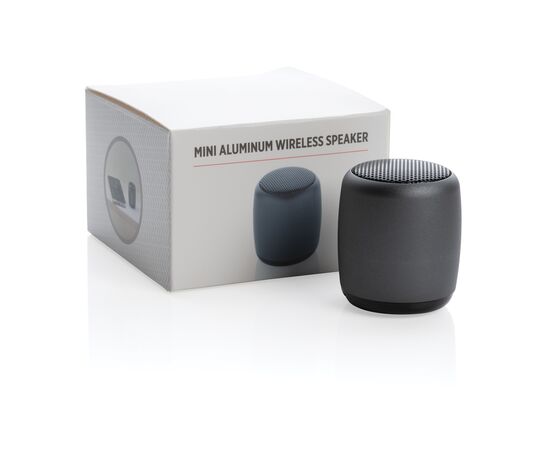 Kabelloser Mini-Lautsprecher aus Aluminium Anthrazit - XD Collection P329.390