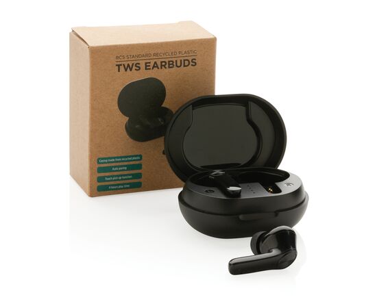 Oreillettes TWS en plastique recyclé RCS Noir - XD Collection P329.671