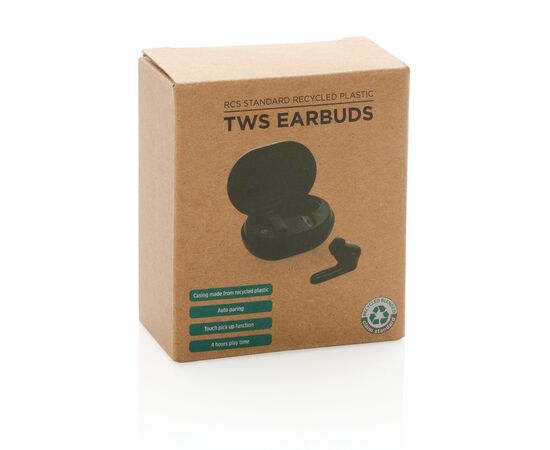 Oreillettes TWS en plastique recyclé RCS Noir - XD Collection P329.671