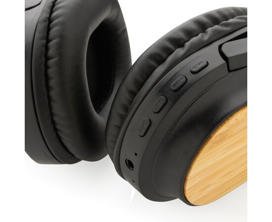 Casque sans fil pliable en bambou et plastique RCS Elite Noir - XD Collection P329.681