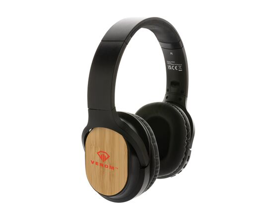 Casque sans fil pliable en bambou et plastique RCS Elite Noir - XD Collection P329.681
