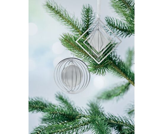 Ornament mit Band, rund Silber -  CX1472-14