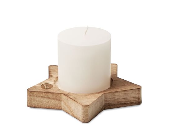 Kerze mit Halter Holz -  CX1481-40