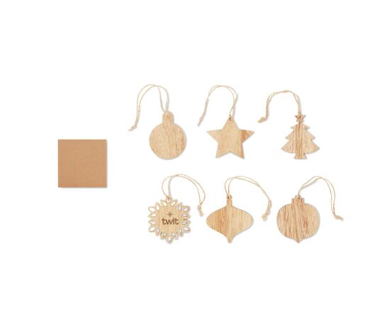 Houten kerstversiering set Hout -  CX1495-40