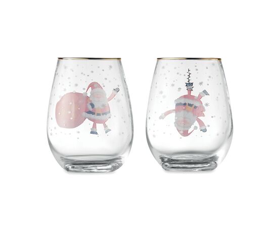 Set of 2 Christmas glasses White -  CX1501-06