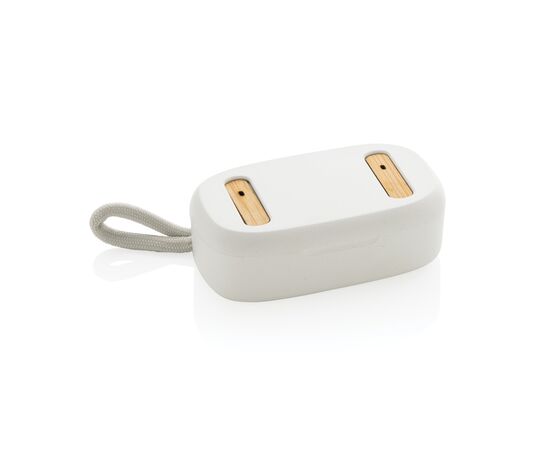 Écouteurs TWS en plastique recyclé RCS et bambou Blanc - XD Collection P329.863
