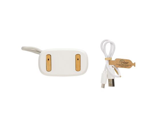 Écouteurs TWS en plastique recyclé RCS et bambou Blanc - XD Collection P329.863