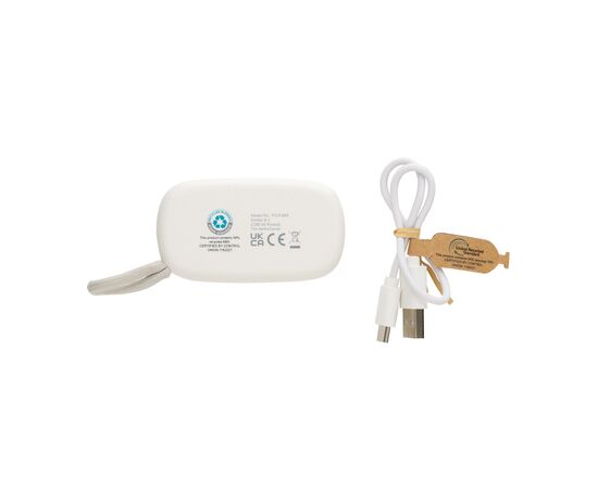 Écouteurs TWS en plastique recyclé RCS et bambou Blanc - XD Collection P329.863