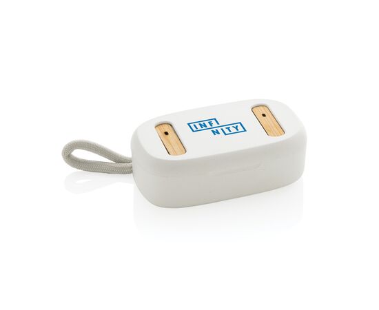 Écouteurs TWS en plastique recyclé RCS et bambou Blanc - XD Collection P329.863