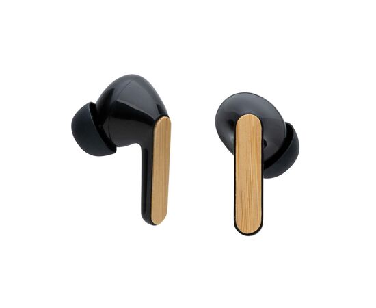 Écouteurs TWS en plastique recyclé RCS et bambou Brun - XD Collection P329.939