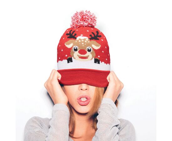 Weihnachtliche Strickmütze Rot -  CX1529-05