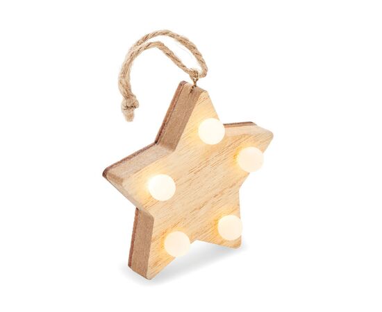 Houten ster met lichtjes Hout -  CX1531-40