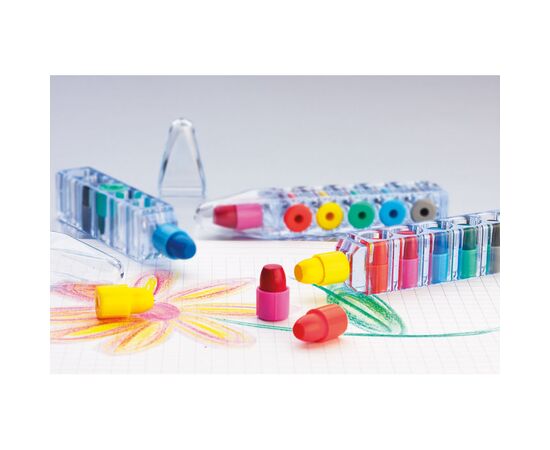 Set of 6 wax crayons Transparent -  IT1329-22
