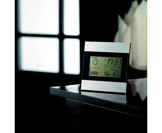 Weerstation en klok Mat zilver -  IT3575-16