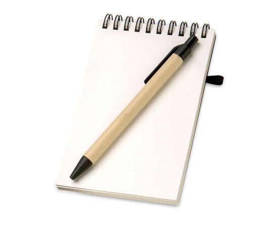 A6 notitieblok en balpen Zwart -  IT3789-03