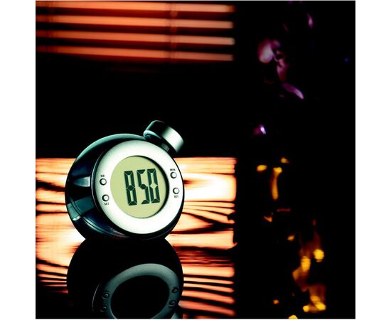 LCD klok  op waterenergie Mat zilver -  IT3828-16